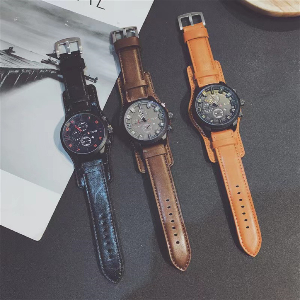 Retro Luxury Men Quartz Watch  - Leather Watch Band Men recension och pris