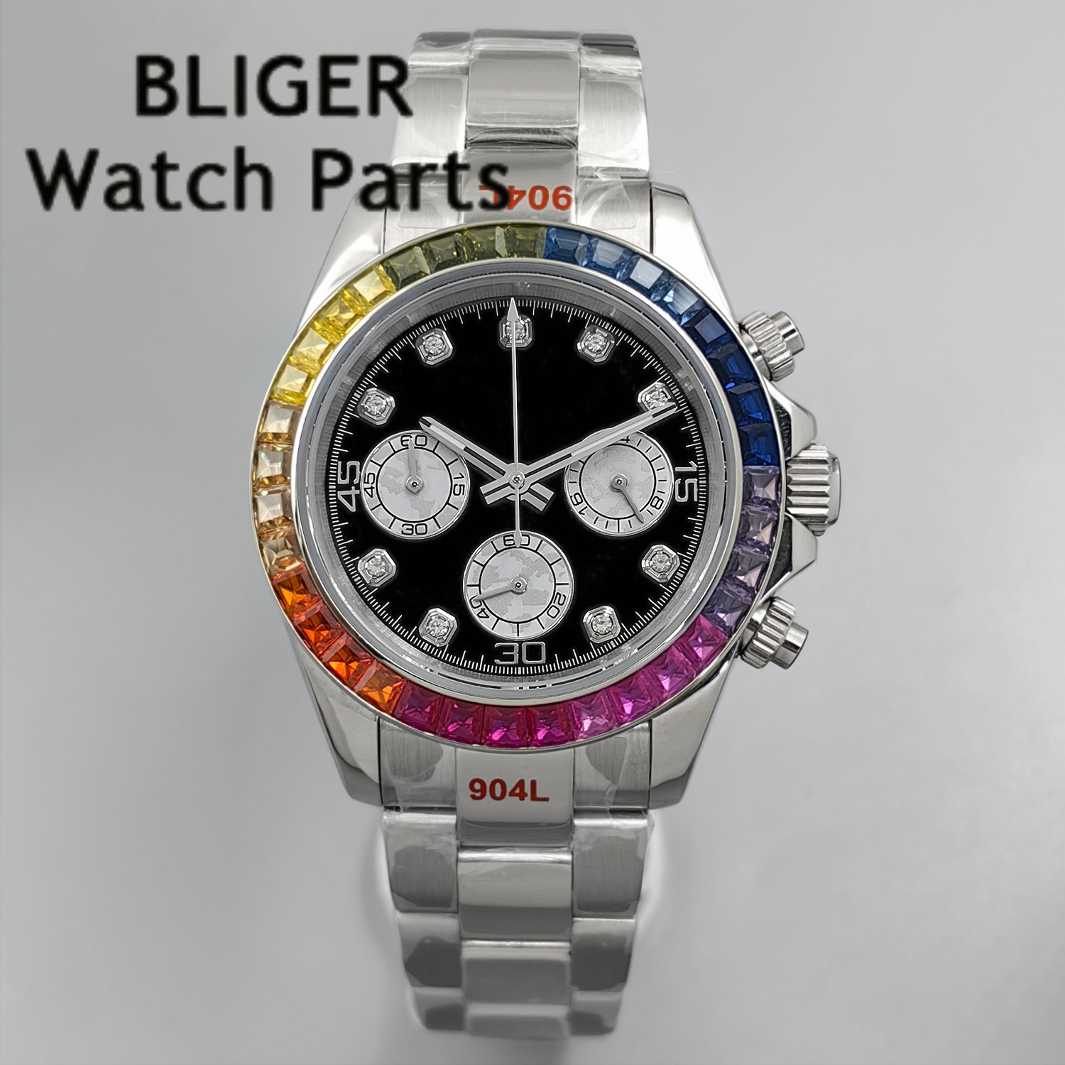 BLIGER Black Panda Dial Multic - Rubber Strap Diver recension och pris