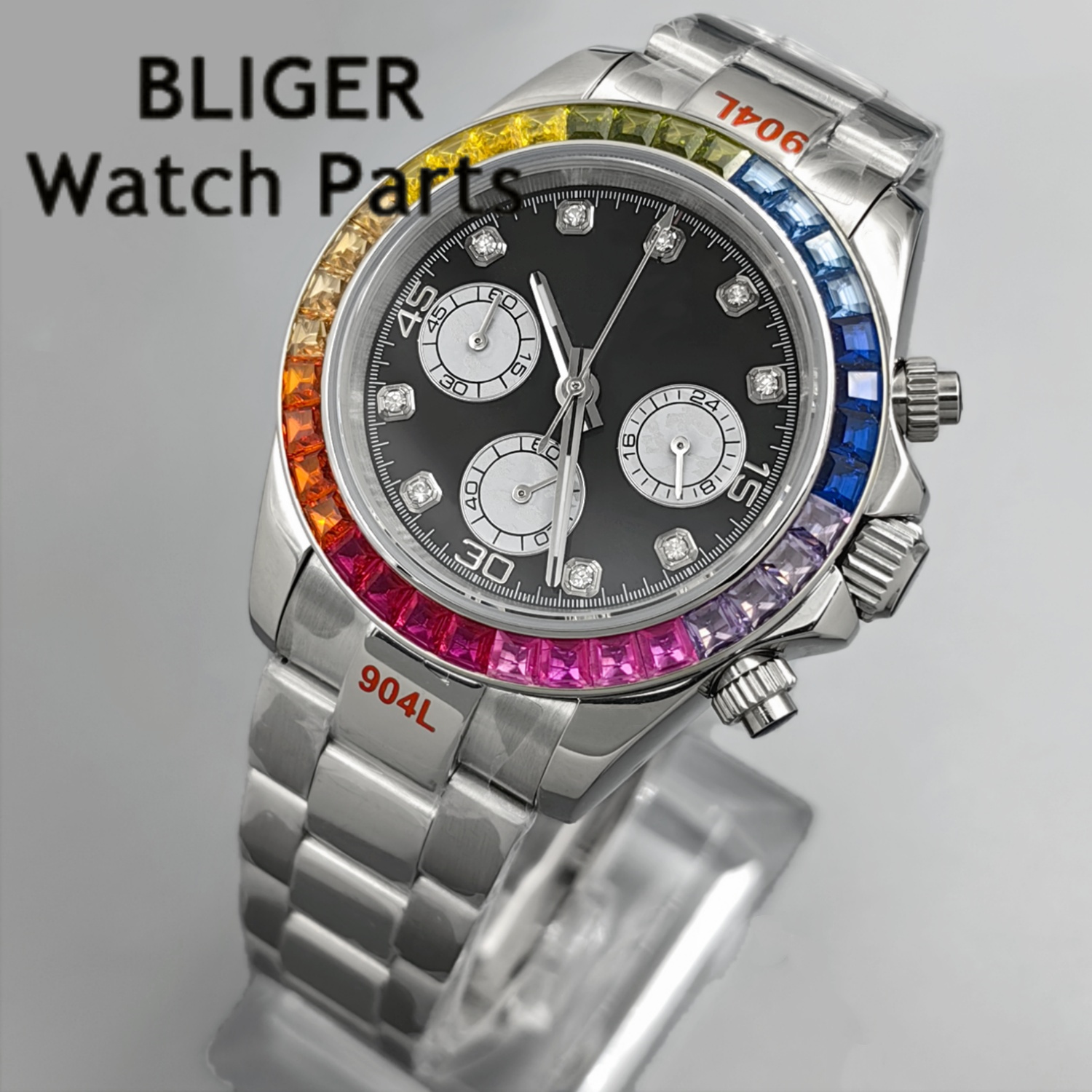 BLIGER Black Panda Dial Multic - Rubber Strap Diver recension och pris