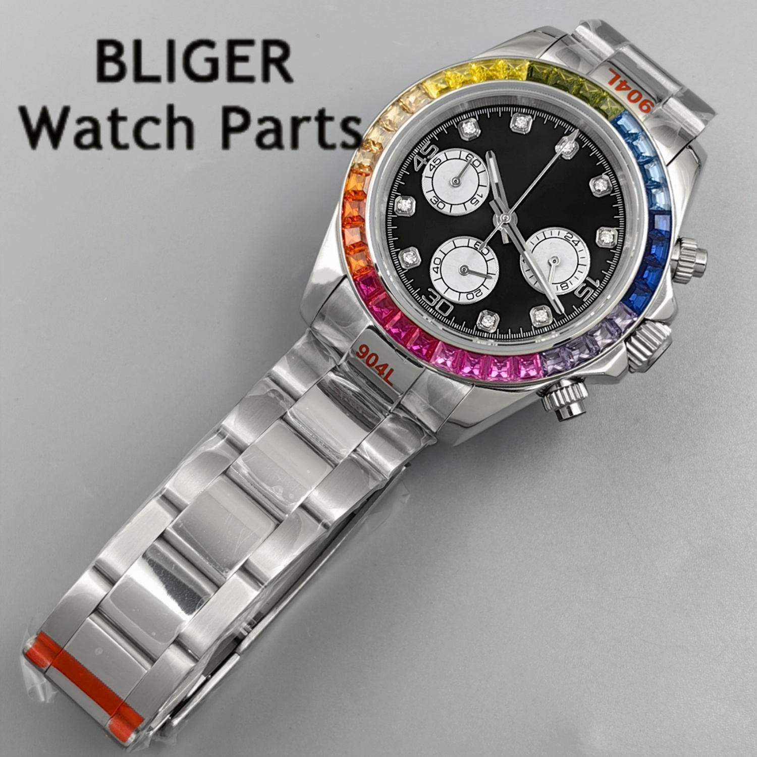 BLIGER Black Panda Dial Multic - Rubber Strap Diver recension och pris