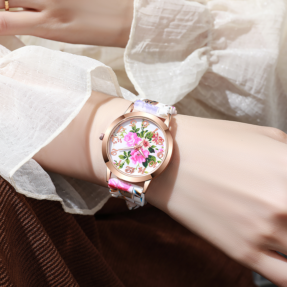 2/3/4/5PCS Fashion Flowers Pri - Silicone Band Women recension och pris