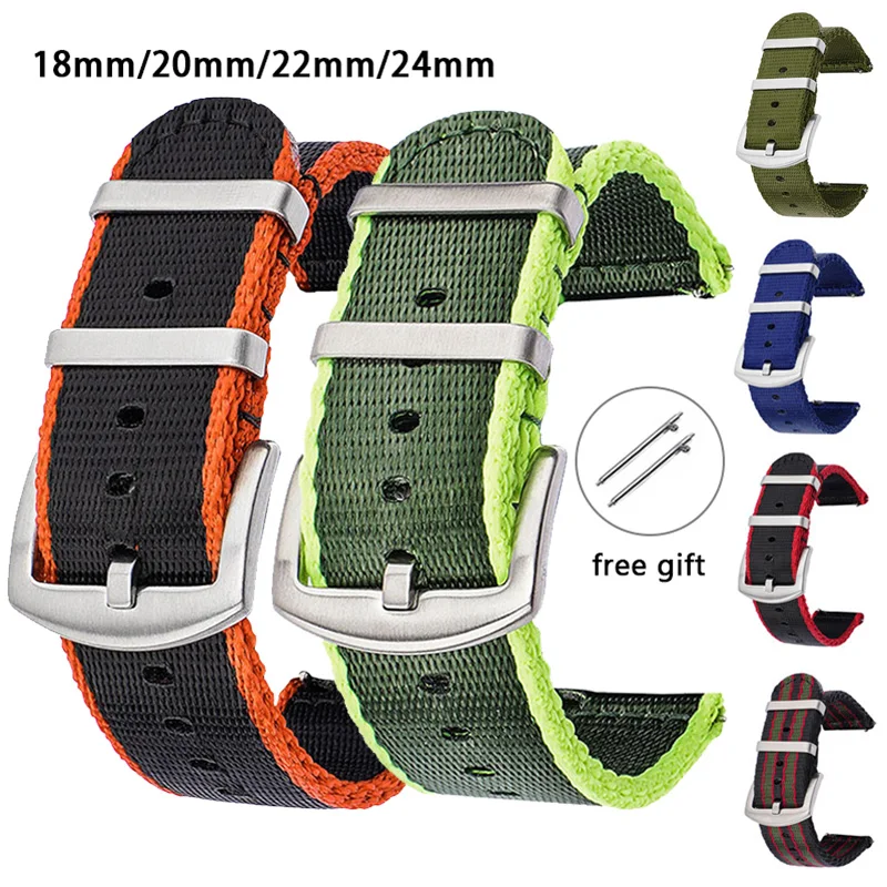 18/20/22/24mm Nylon Strap Men  - Canvas Strap Watch recension och pris