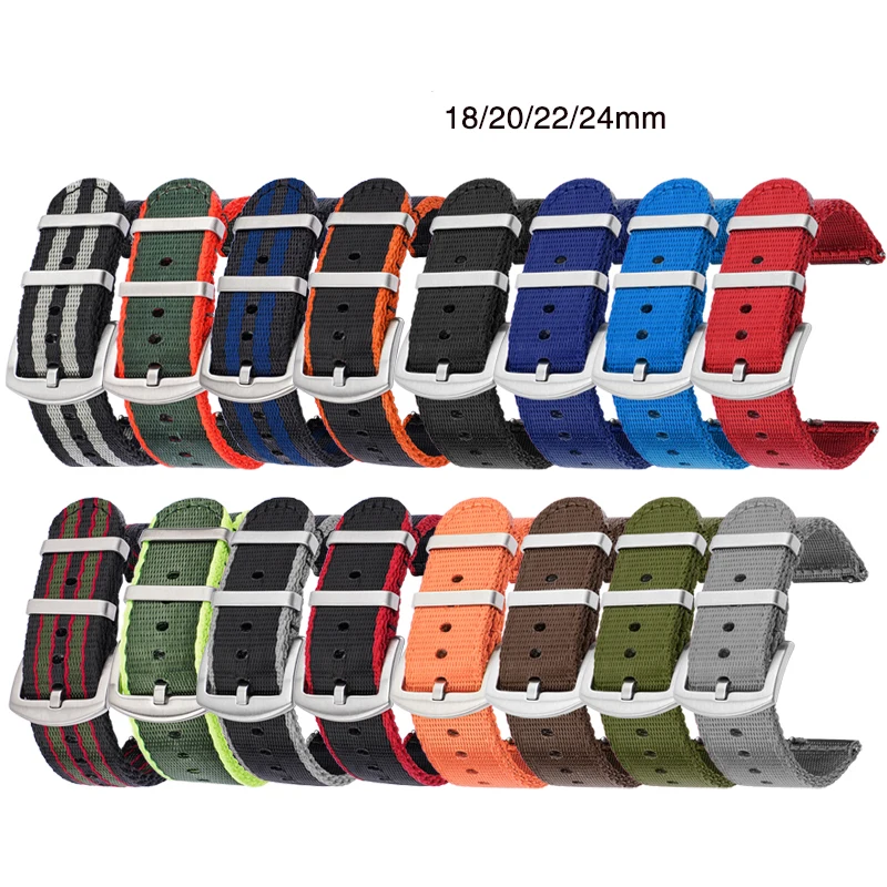 18/20/22/24mm Nylon Strap Men  - Canvas Strap Watch recension och pris