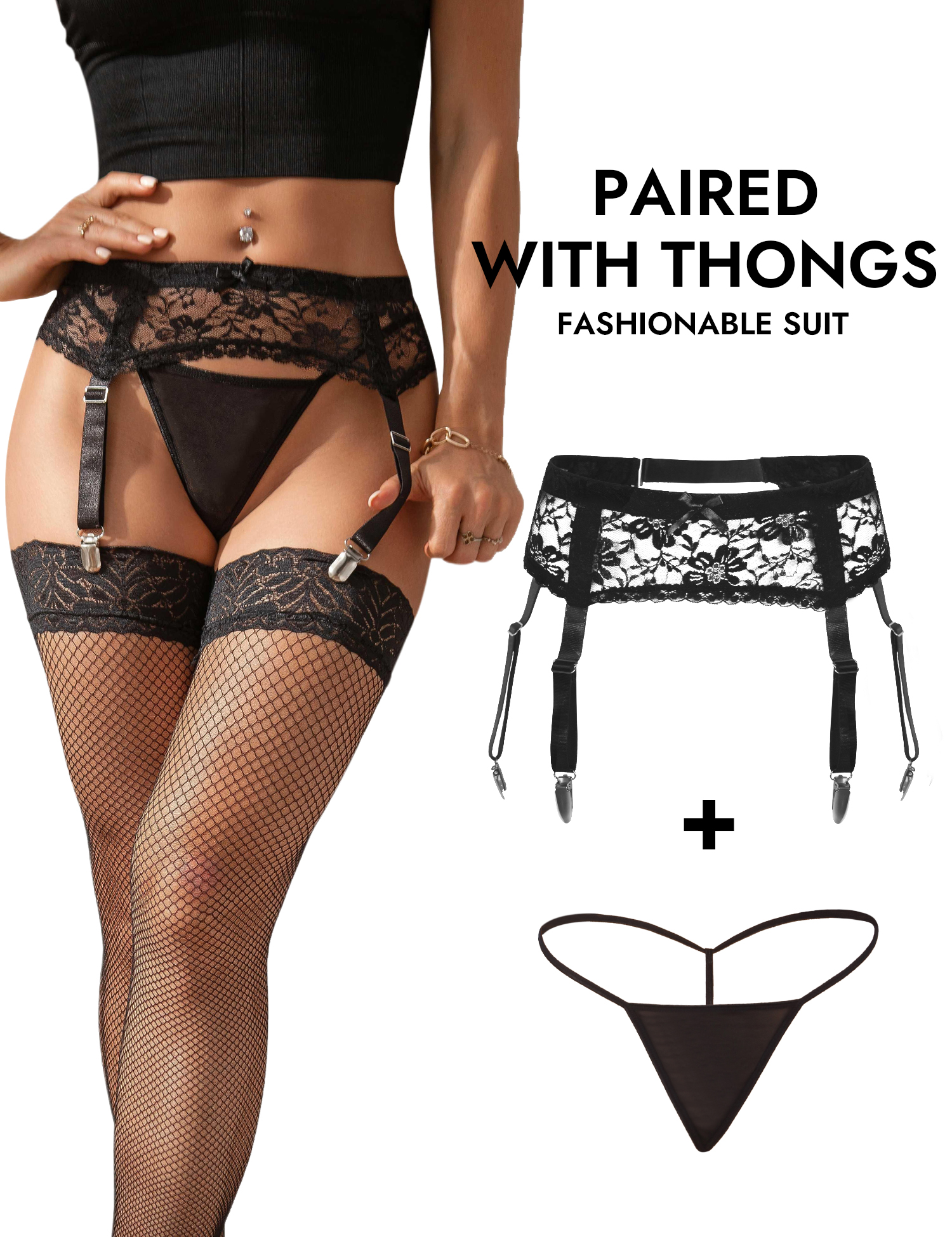 Comeondear Women Floral Lace G - Mesh Strap Metal recension och pris