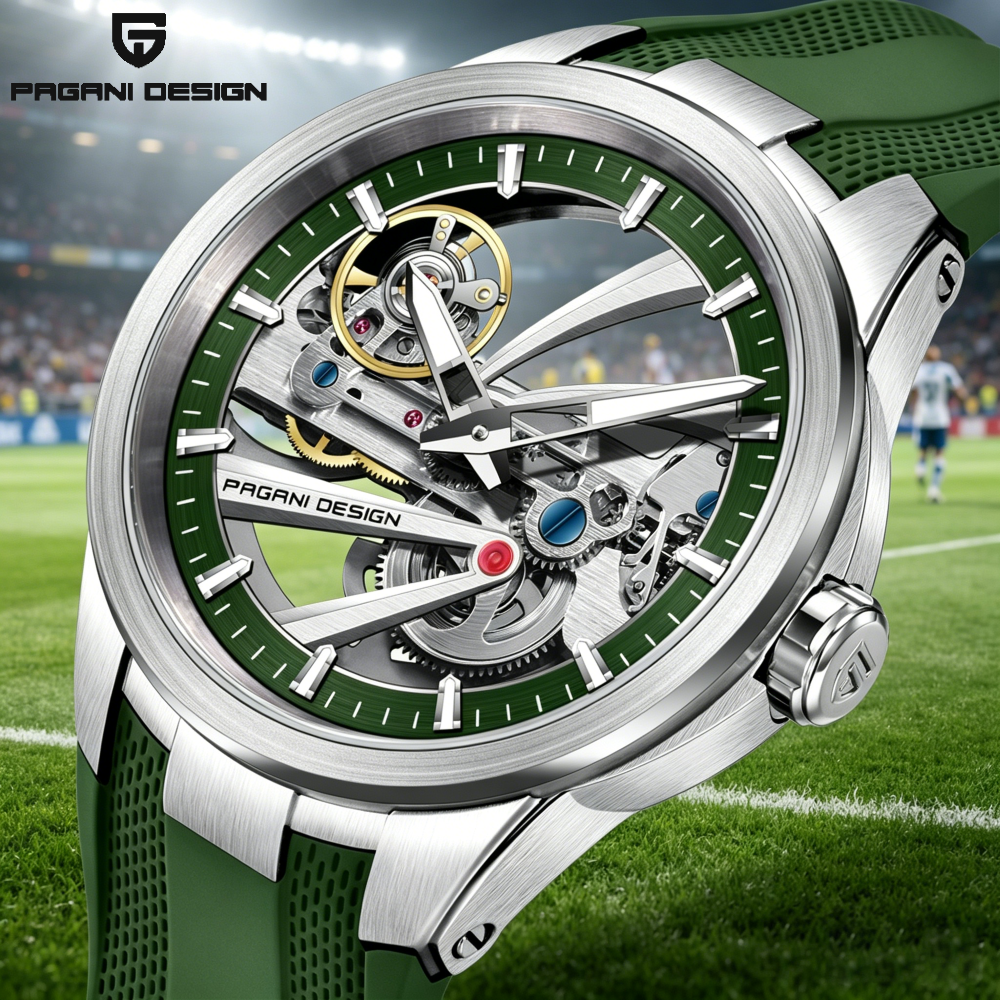 Green Skeleton PAGANI DESIGN P - Rubber Strap Diver recension och pris