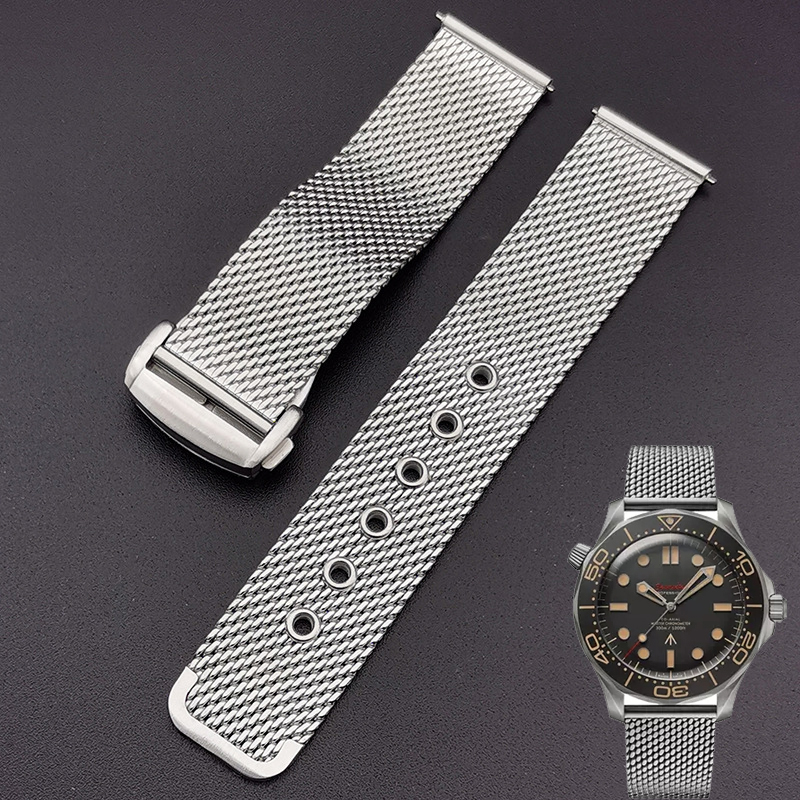 20mm 22mm solid Stainless Stee - Mesh Strap Metal recension och pris