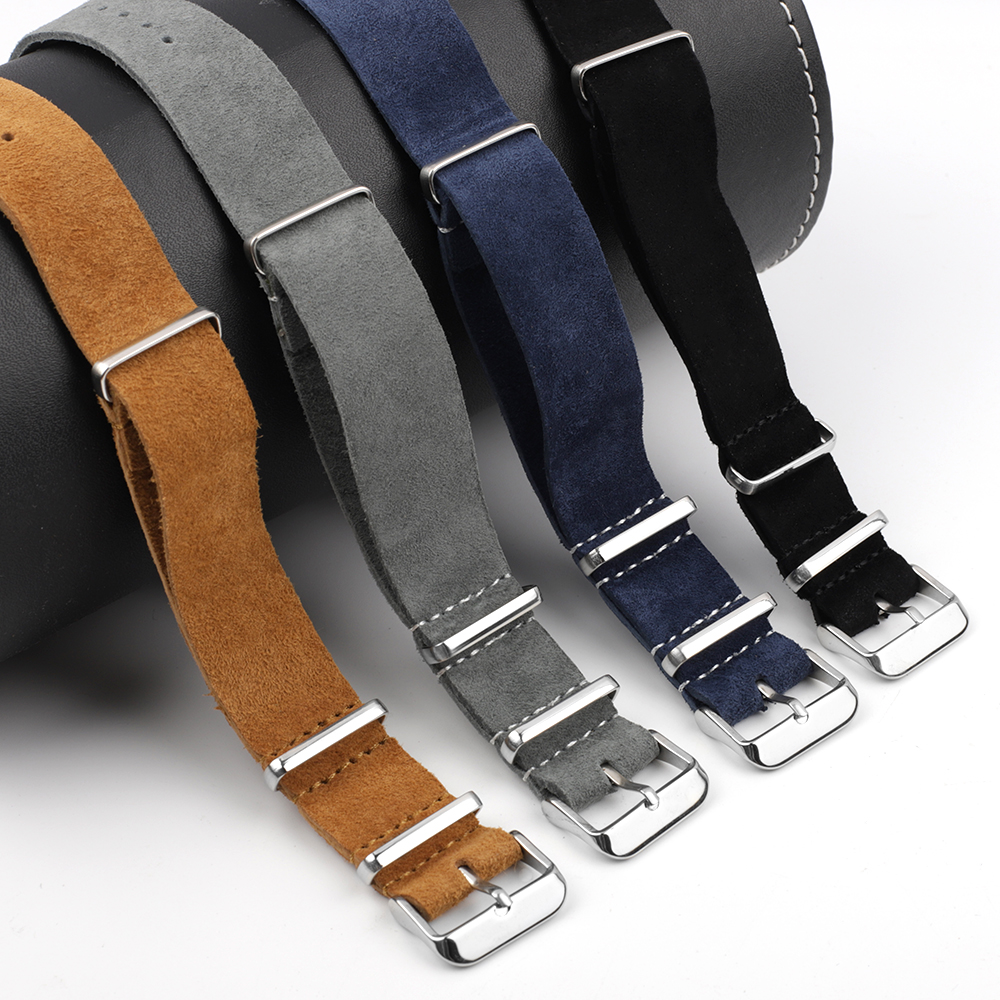 Soft Retro Suede Genuine Leath - Nato Strap Nylon recension och pris