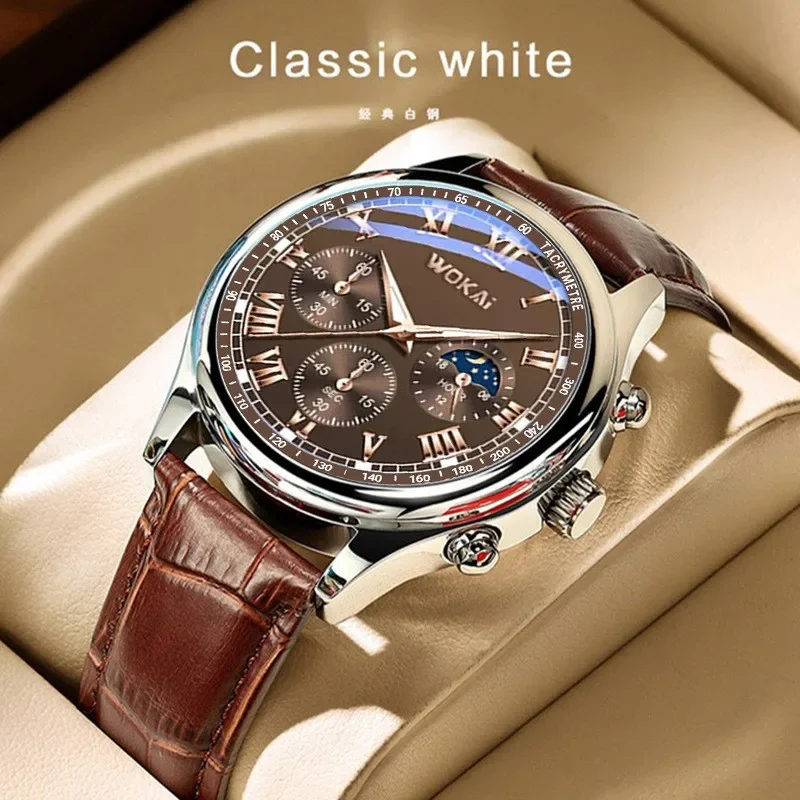 Luxury Brand Watch Mens Quartz - Leather Watch Band Men recension och pris