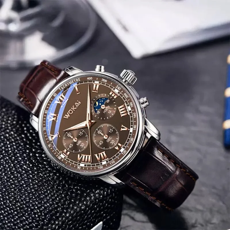 Luxury Brand Watch Mens Quartz - Leather Watch Band Men recension och pris